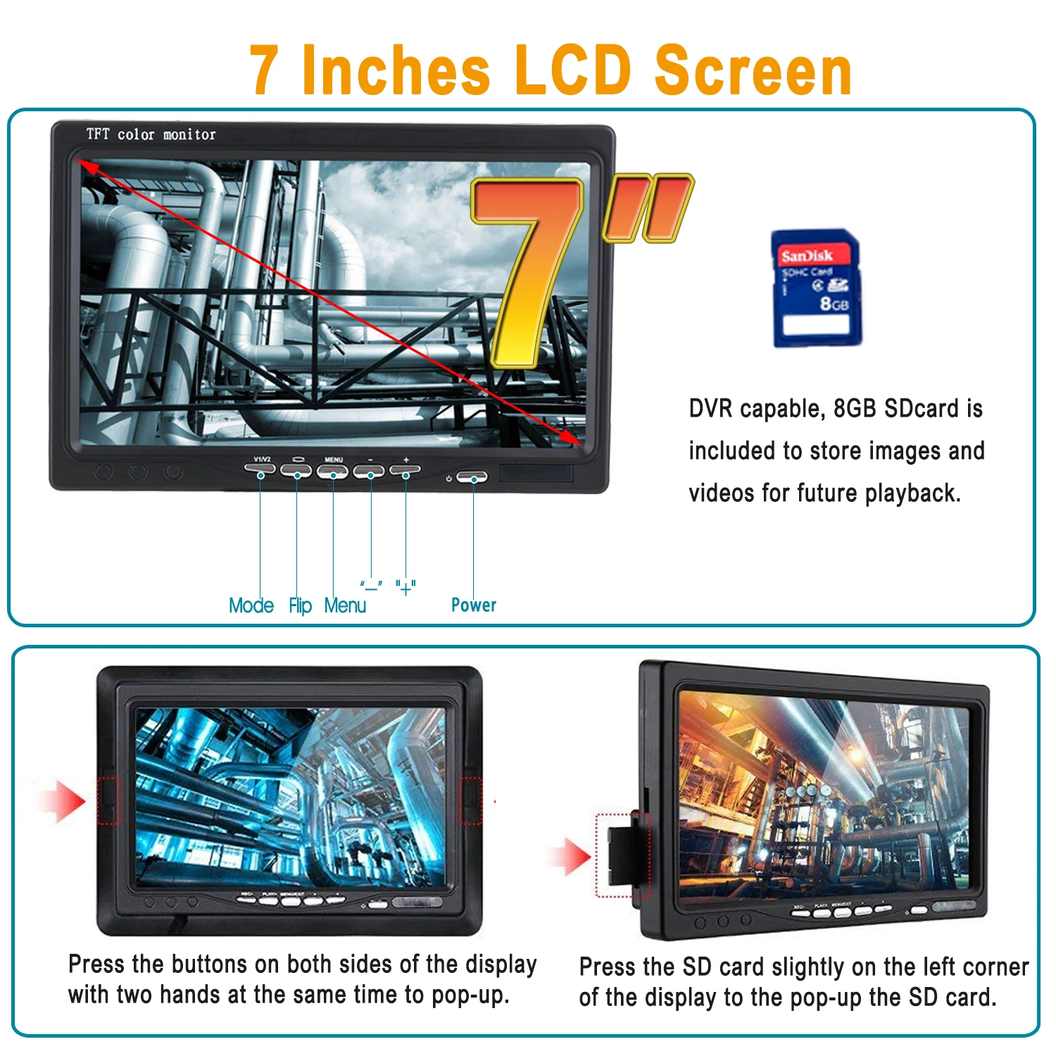 Manufacturer 7inch 1080P HD Screen Drain Camera DVR 16GB Video Recording,Pipe Camera Waterproof IP68 Sewer Line Inspection 