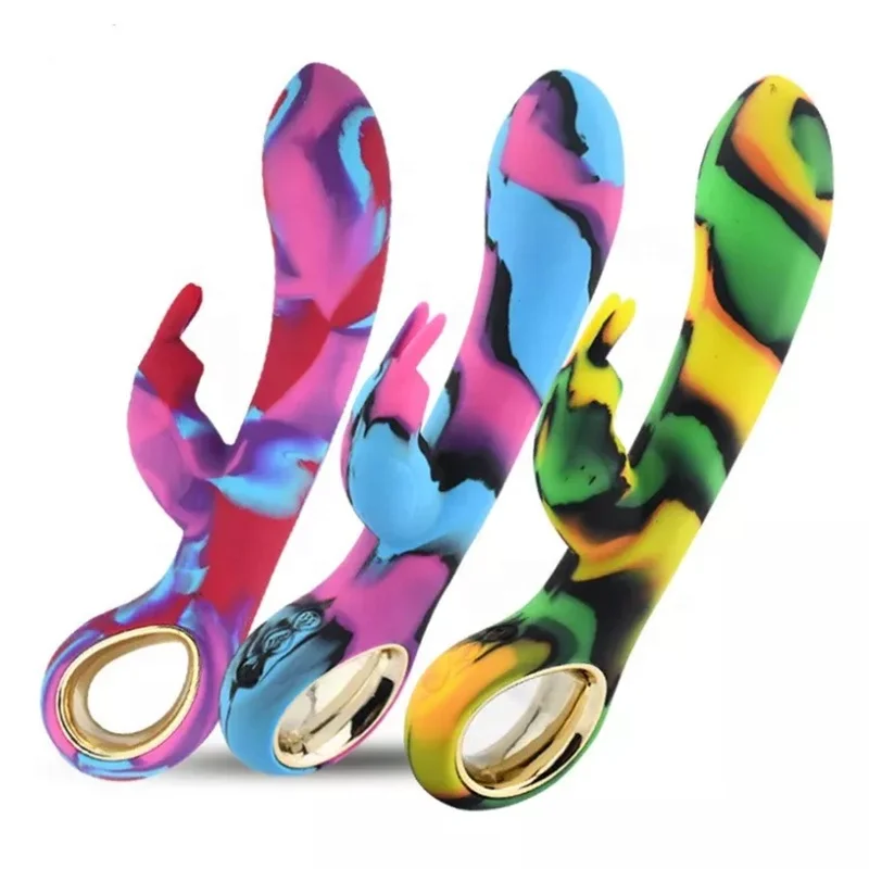 Good Quality Heating Function Rabbits Vibrating Dildos Female G Spot USB Charging Rainbow Purple Rabbit Vibrator