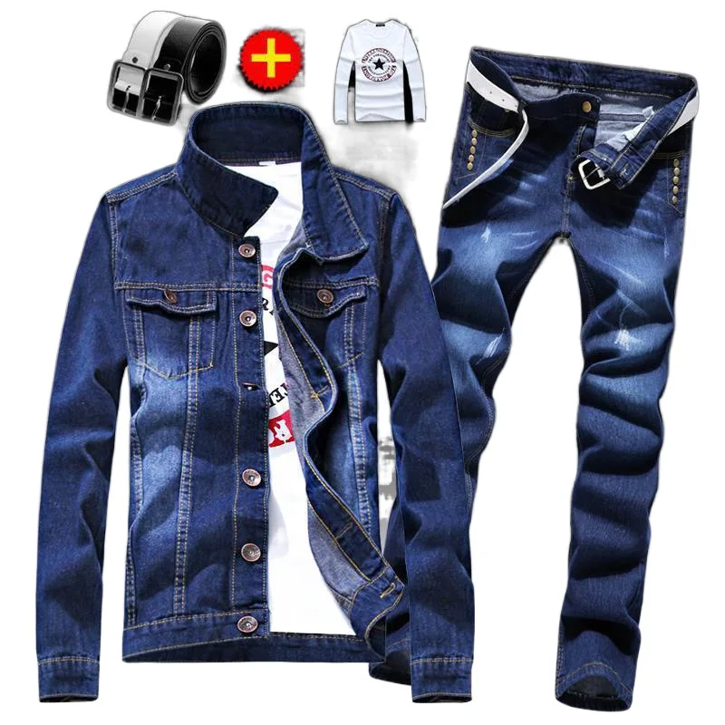 New Design Men's Slim Jacket Jeans Jacket Collocation Casual Handsome Trendy Coat Clothes Direct Sale Spot