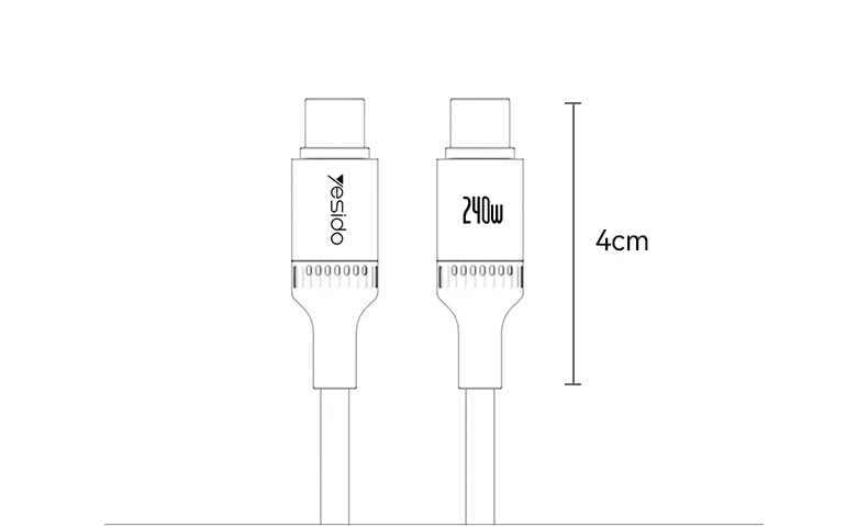 Yesido CA185 1.2 Meter 240W Type-C to Type-C Support USB2.0 Data Transfer Fast Charging Data Cable