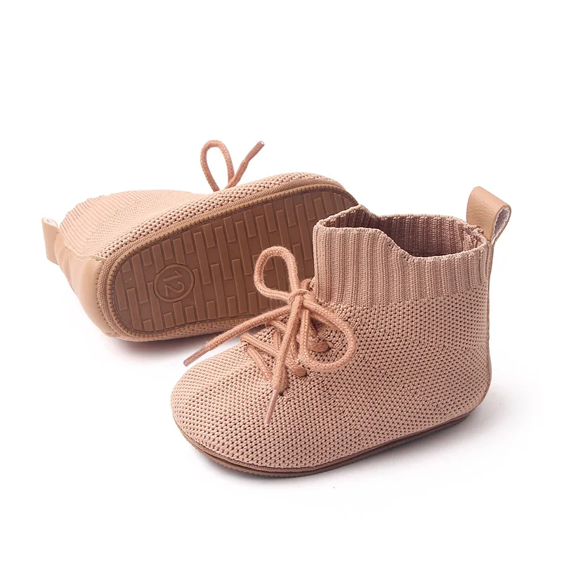 Breathable High Top Baby Shoes Rubber Soft Sole Shoes Anti Slip Baby ...