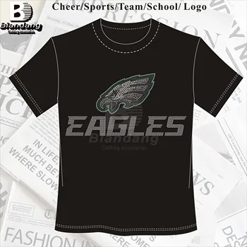 Best Quality NFL Eagles Rhinestone Transfer Design Bling Rhinestone Heat Transfer Design for T-shirts Bags Shoes Hats