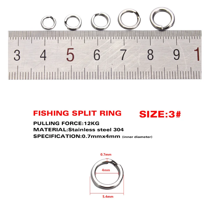 100pcs Fishing Split Ring Double Loop Quick Change Connector for Lures  Fishing Stainless Steel Split Accessory Tools