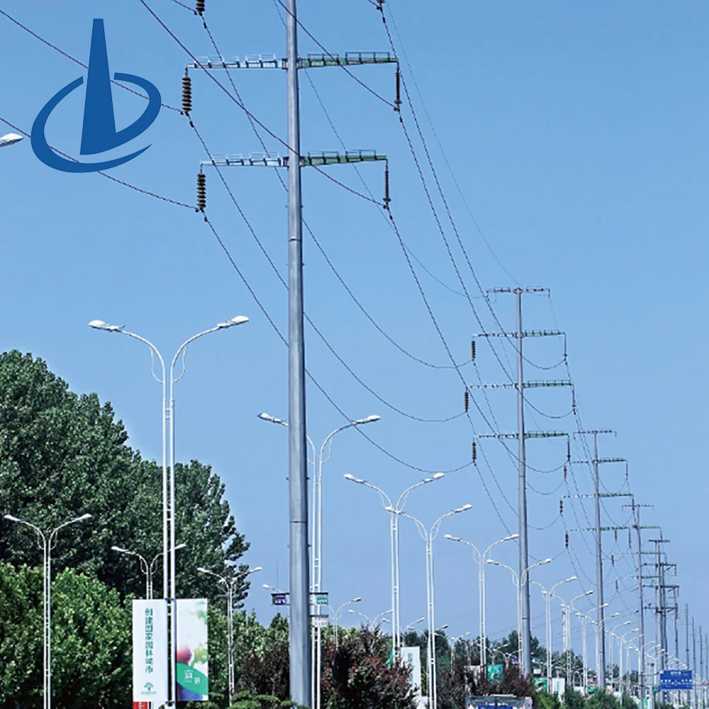 product hot dip galvanized 10m electric power pole steel tubular 10kv 220kv transmission line tower xinyuan brand hebei origin-4