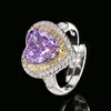 open size Ice Flower cut purple diamond ring