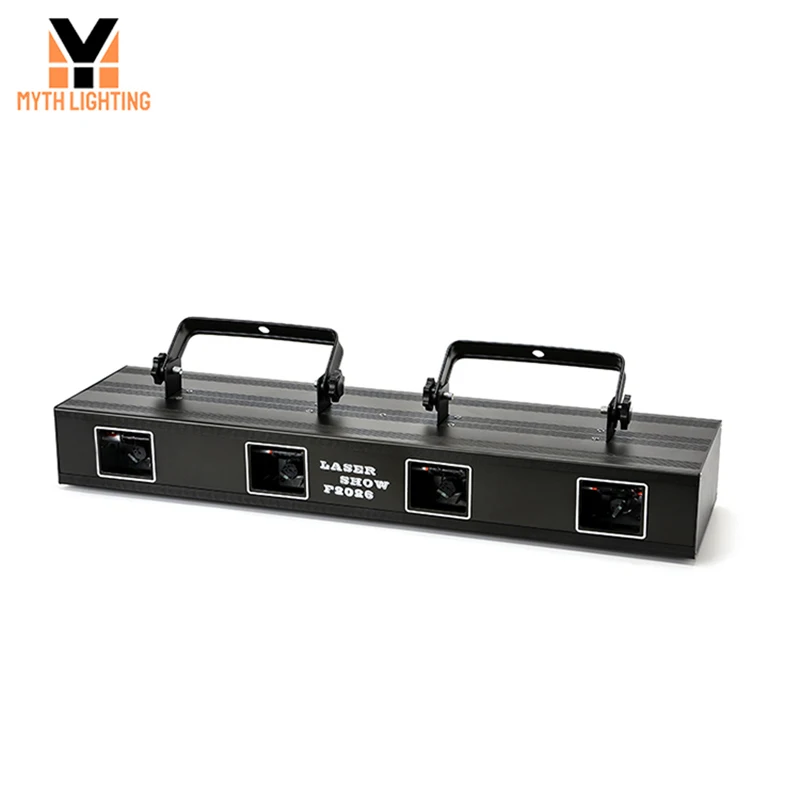 4 Array Beam Effect DMX Sound Activated Rgb Full Color Scanner 4 Head Laser Stage Light for Disco Dj Bar Party