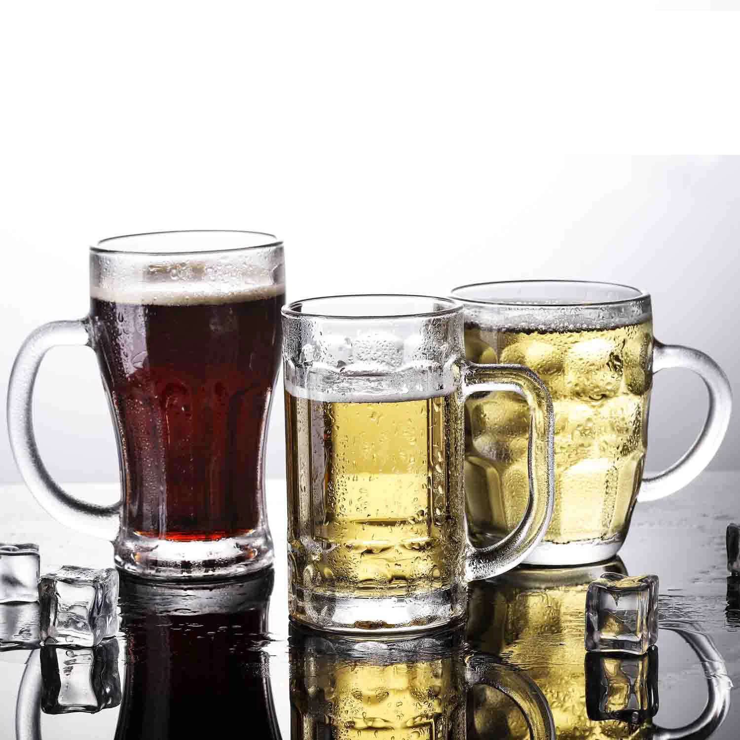 Classic 1 Liter High Quality Beer Glass Mugs With Handle Beer Steins