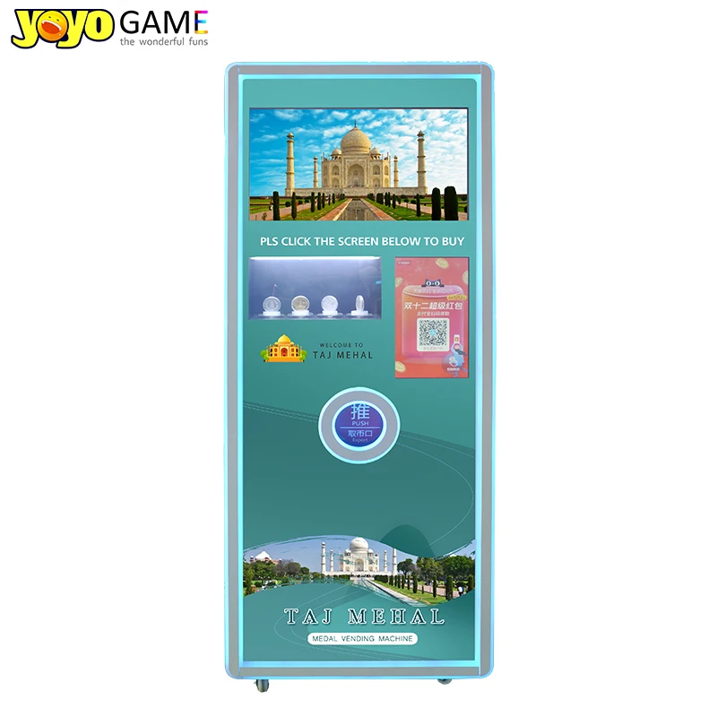 32 Inch Touchscreen Medal Vending Machine with 300-600 pcs Capacity and 1 Year Warranty for Souvenir Coins