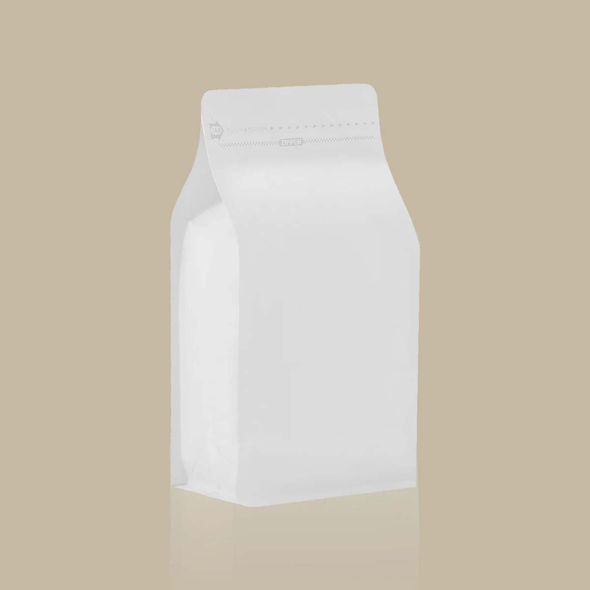 Resealable Biodegradable Recyclable Kraft Paper BRC Certified Matt White PE Plastic Square Bottom Zipper Bag Valve for Noodle details