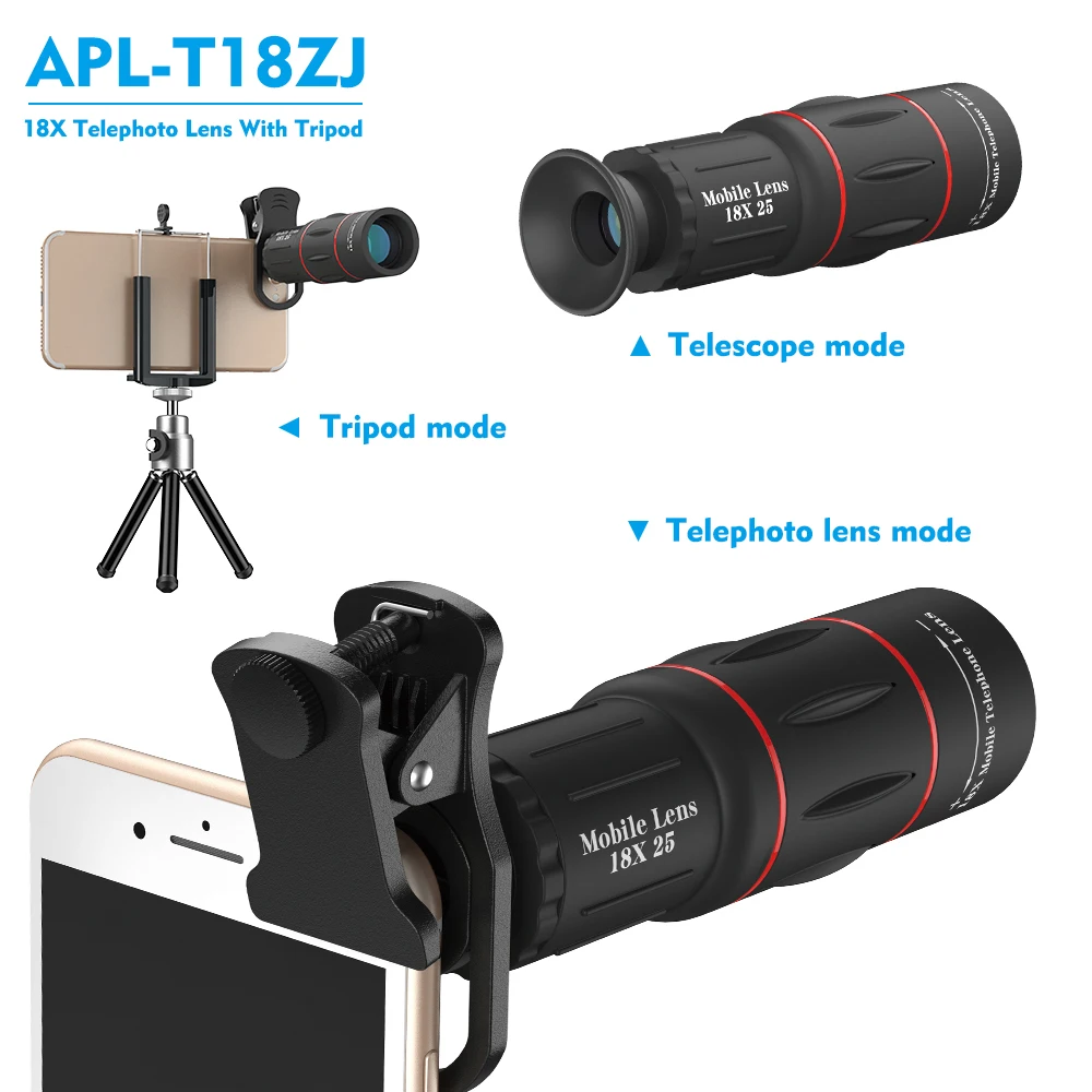 Mobile Camera Lens Best Seller Telephoto Lens APEXEL 18x Optical Zoom  Telescope Lens for Mobile Phone