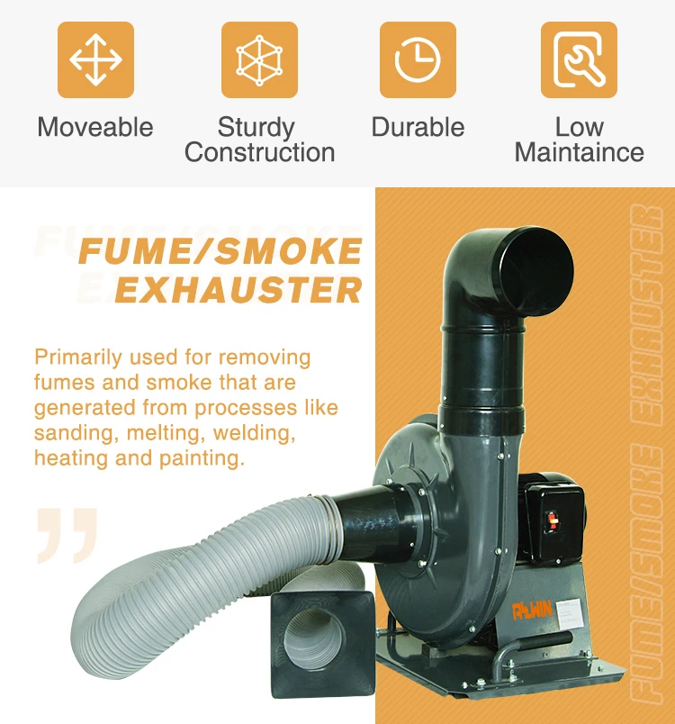 Low maintenance sanding woodworking fume exhauster free smoke extractor