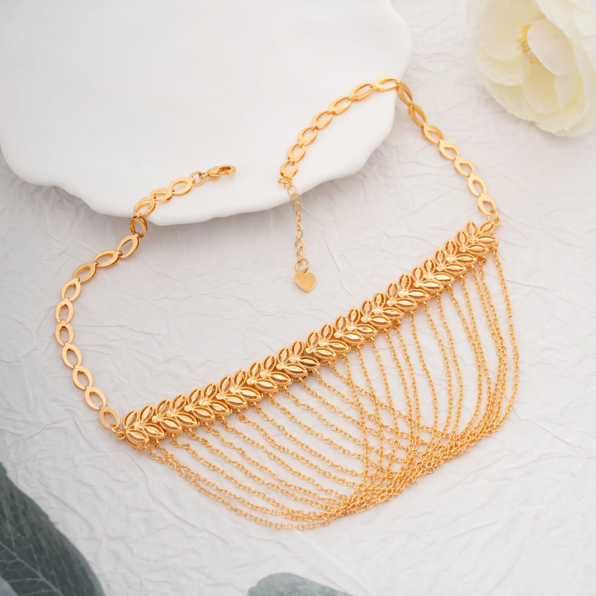 Women Jewelry 14K Gold Plated Necklace Saudi Arabia Jewelry Weddings  Parties 24K Gold Plating Direct China Wholesale