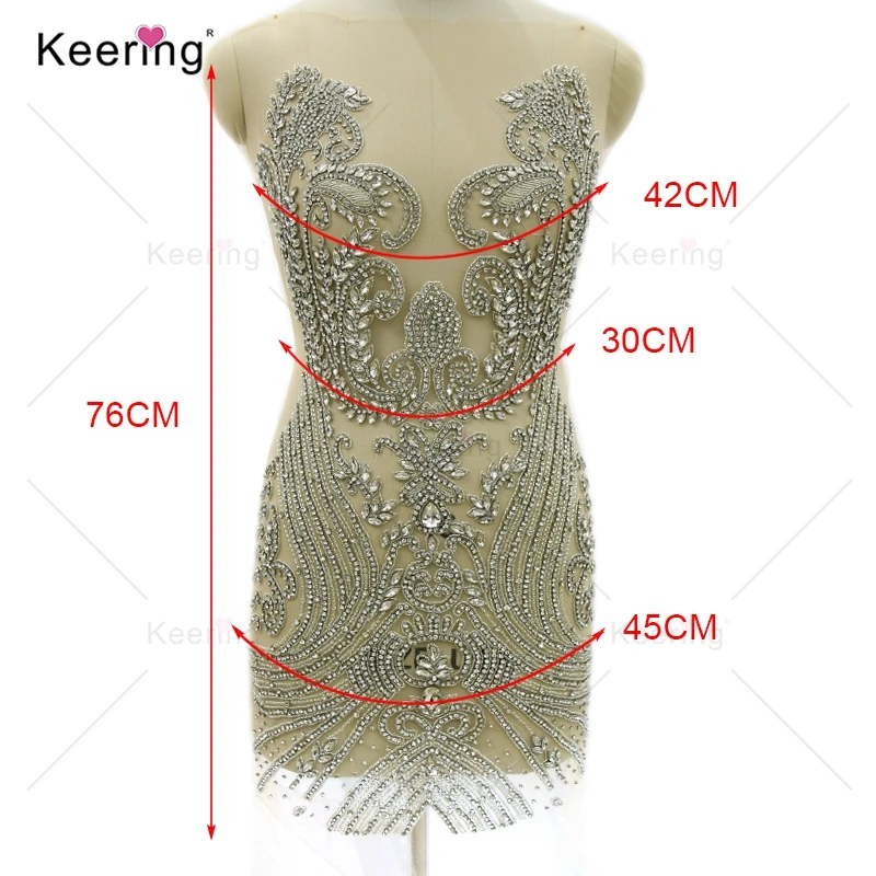 WDP-406 Keering Rose Gold Full Body Rhinestone Bodice Applique