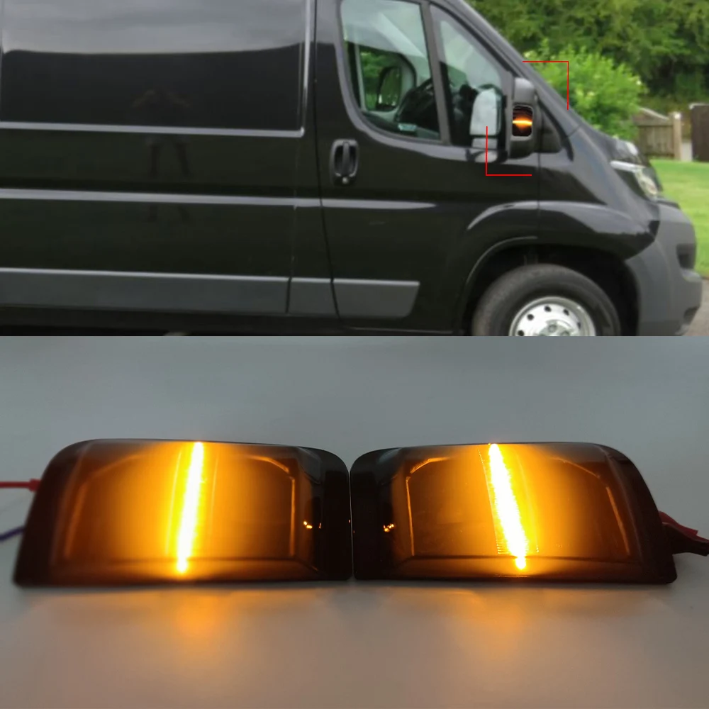 Auto Side Wing Rearview Mirror Dynamic Blinker Indicator LED Turn Signal Light for Peugeot Boxer Fiat Ducato Citroen Jumper
