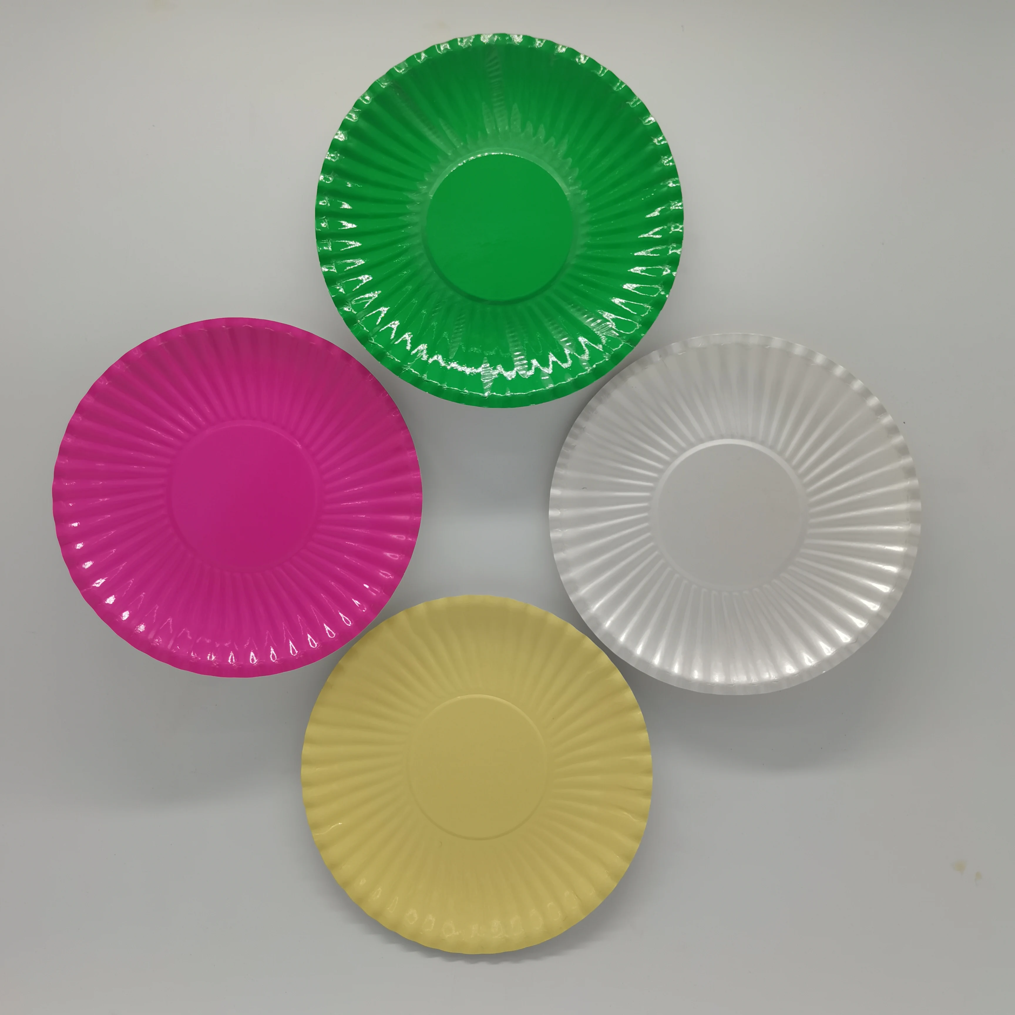 spiral paper disk plate - buy disposable solid color paper plate