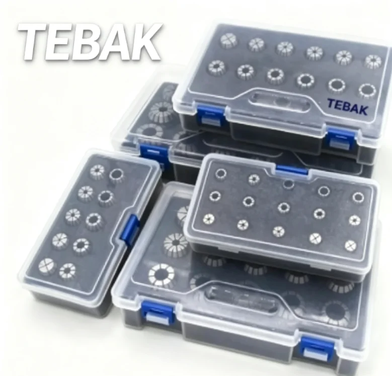TEBAK Machine Tools Accessories ER11 & ER16 Collets for CNC Machine Tool High Precision 0.015mm ER COLLET Set 13PCS