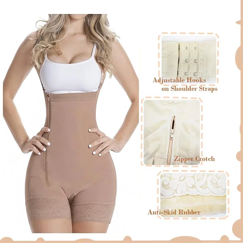 Women Side Zipper Colombian Girdles Post Surgery Gaine BBL Butt Lift Body Shaper Hourglass Girdle Sol Beauty Colombian Original
