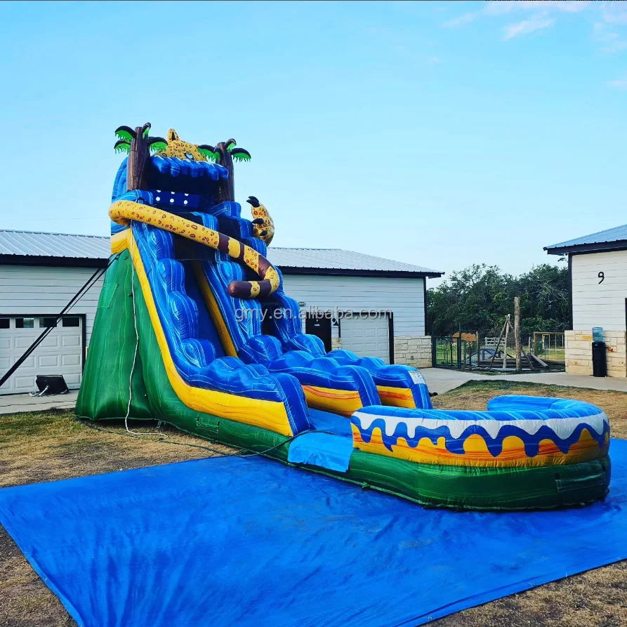 Commercial Inflatable Jaguar Falls Waterslide  for Sale