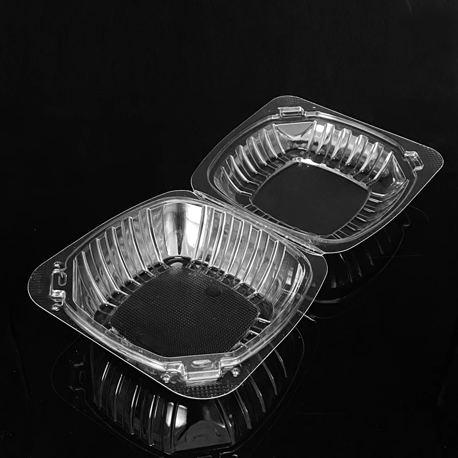 Wholesale Disposable Plastic Packaging Clear Blister Box 3 Compartment Bops Clamshell Food