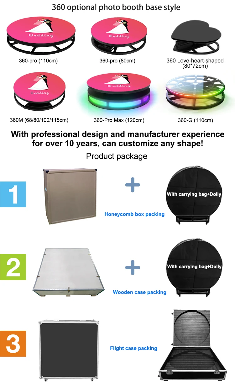 Usa Spain South Africa Warehouse Automatic 360 Photo Booth Rotate 360