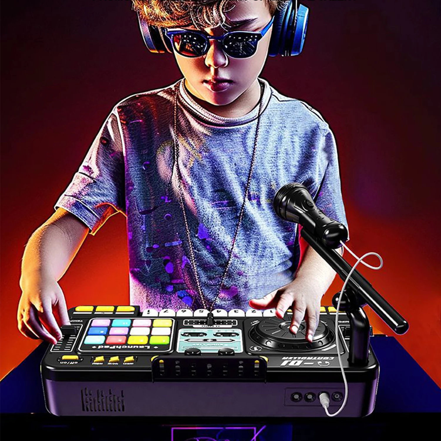 New DJ Mixer Toy Musical Instruments Toys DJ Toys Set for Kids with 12 Tracks and 3 Music Styles