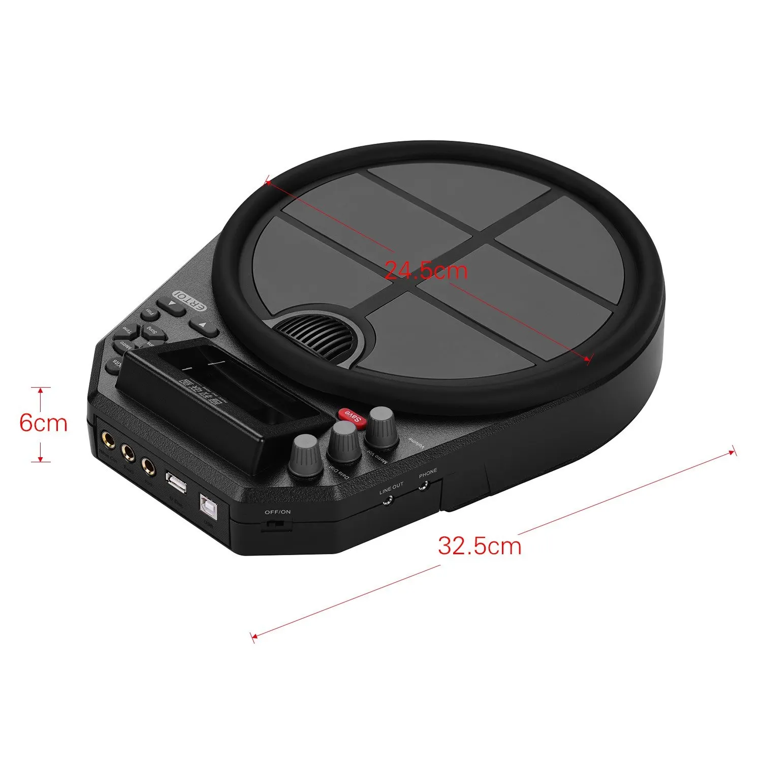 Irokimusic Flexible Great Holiday Birthday Gift for Kids Roll Up Drum Practice Pad with Headphone Jack without Speaker Drum Pedals 12 Hours Playtime Completely Portable Electronic Drum Set 