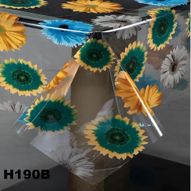 Print Vinyl Tablecloth Transparent Plastic Table Cover PVC Film Roll