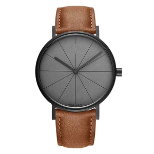 316L Stainless Steel Case Miyota Fashion Analog Watch Genuine Italian Leather Strap Sapphire Crystal Water Resistant 5BAR Unisex