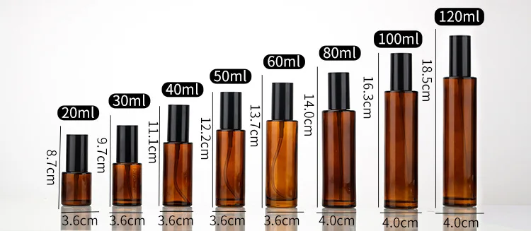 Empty 20 30 40 50 60 80 100 120ml skincare glass cosmetic pump spray serum toner bottle manufacture