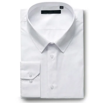 Men's Classic Fit Solid Dress Shirt Long Sleeve for men Spread Collar white shirt men fitness formal dress shirts