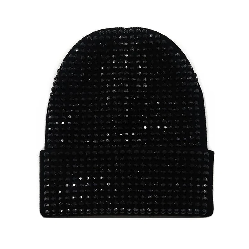 Top Headwear Rhinestone Cuffed Beanie - Sparkly Winter Hat, One Size Fits Most, For Men & Women