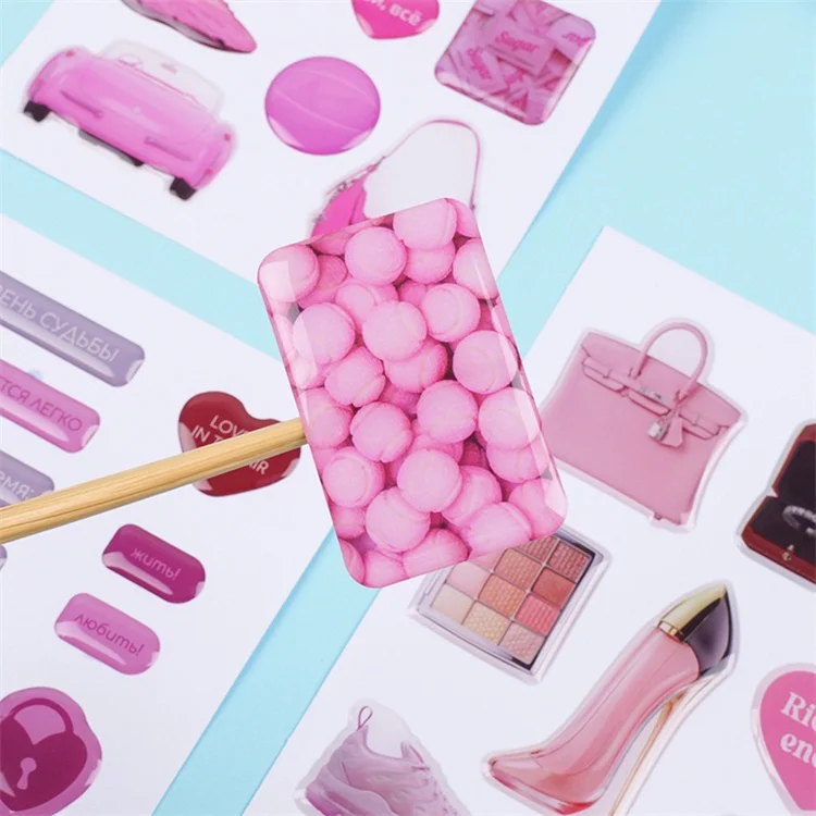 New Arrival 3d Stickers Custom Printing Epoxy Dome Kiss Cut Resin Sticker Sheet for Phone Case