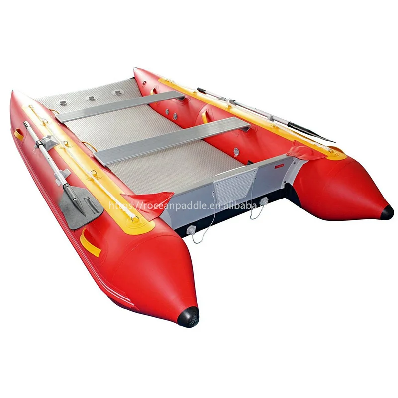 High Speed Light Weight 3m-4m Folding Inflatable Catamaran Landing Craft with CE
