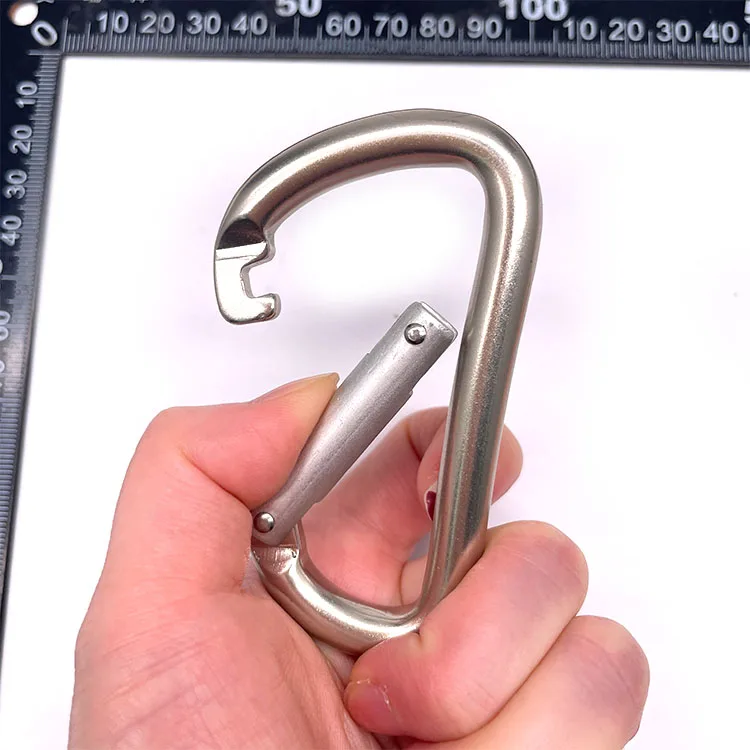 Aluminum 5KN Black Laser Logo Wiregate Hammock Metal Snap Hook Spring Clamp Hook Keychain Clip Karabiner