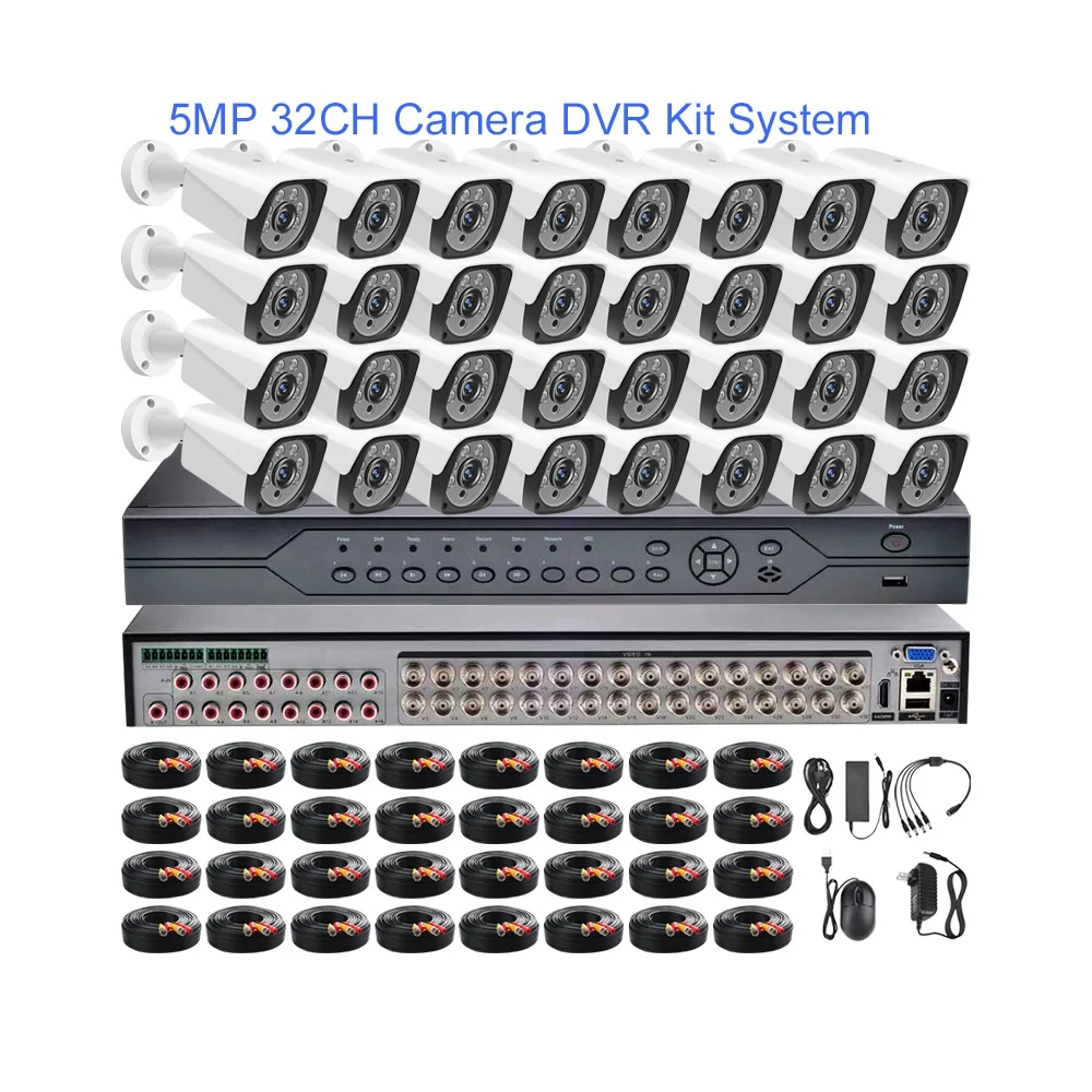 2MP 1080P 5MP Camera System Security Analog 20 24 Ch 24ch 32ch CCTV DVR 32 Channel Kit Recorder with Phone App Remote View