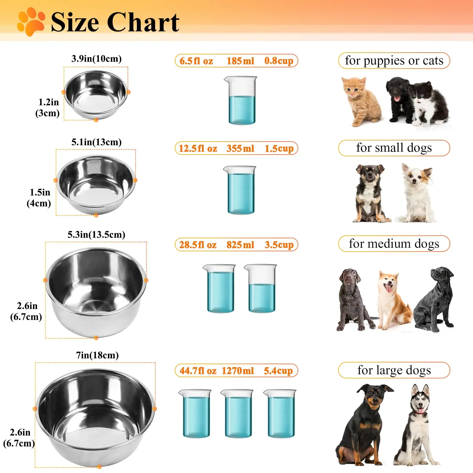 Wholesale Stainless Steel Food Feeding Pet Bowls Double Feeder Dog Cat