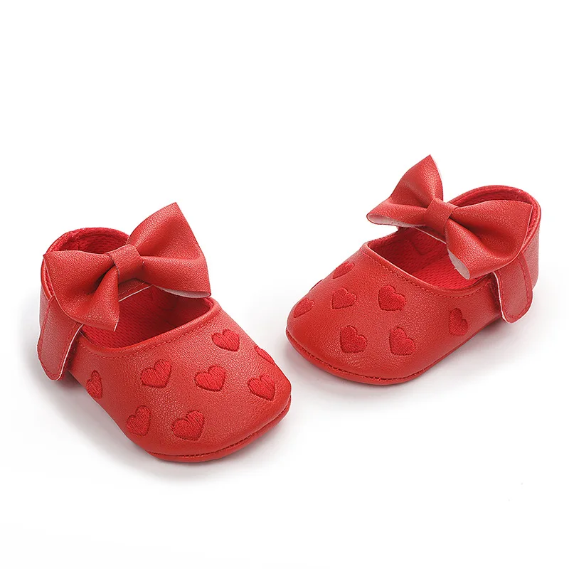 Хорошая цена ПУ материал детская XS S M L XL XXL) красные, От 0 до 1 года для девочек мягкие ботинки с мягкой подошвой для самых маленьких, детская