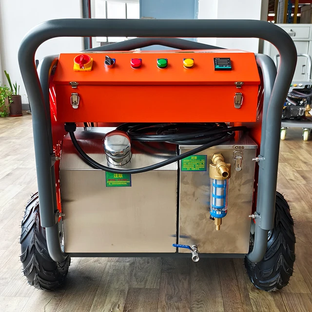 250bar High-pressure 15LPM Flow Industrial Mobile Electric Fuel-heated Hot Water Cleaning Machine