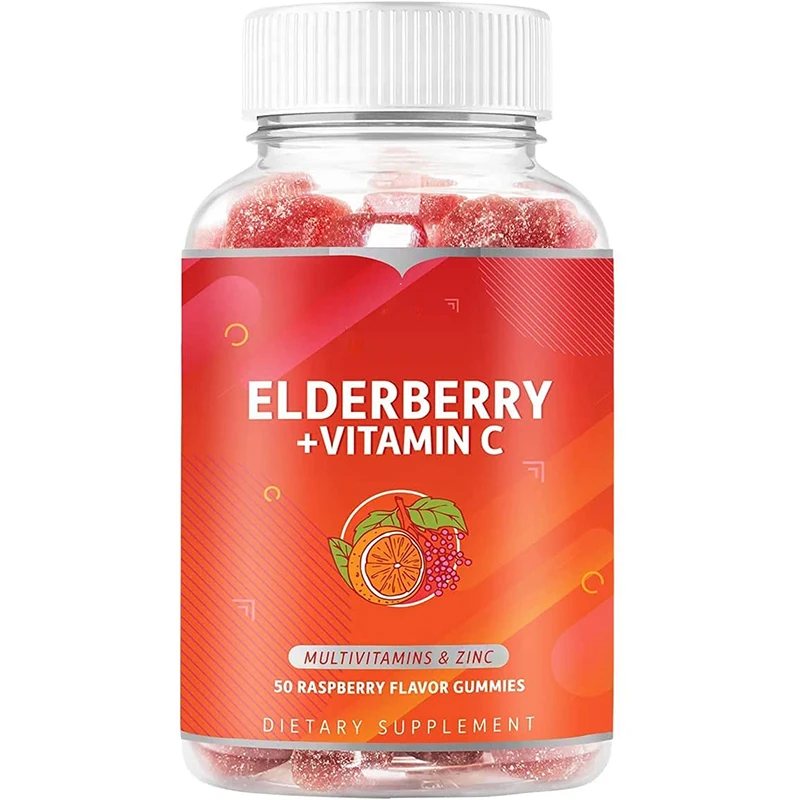 Health Care Supplement Multivitamins Black Elderberry Gummies with Vitamin C Boost Immune System