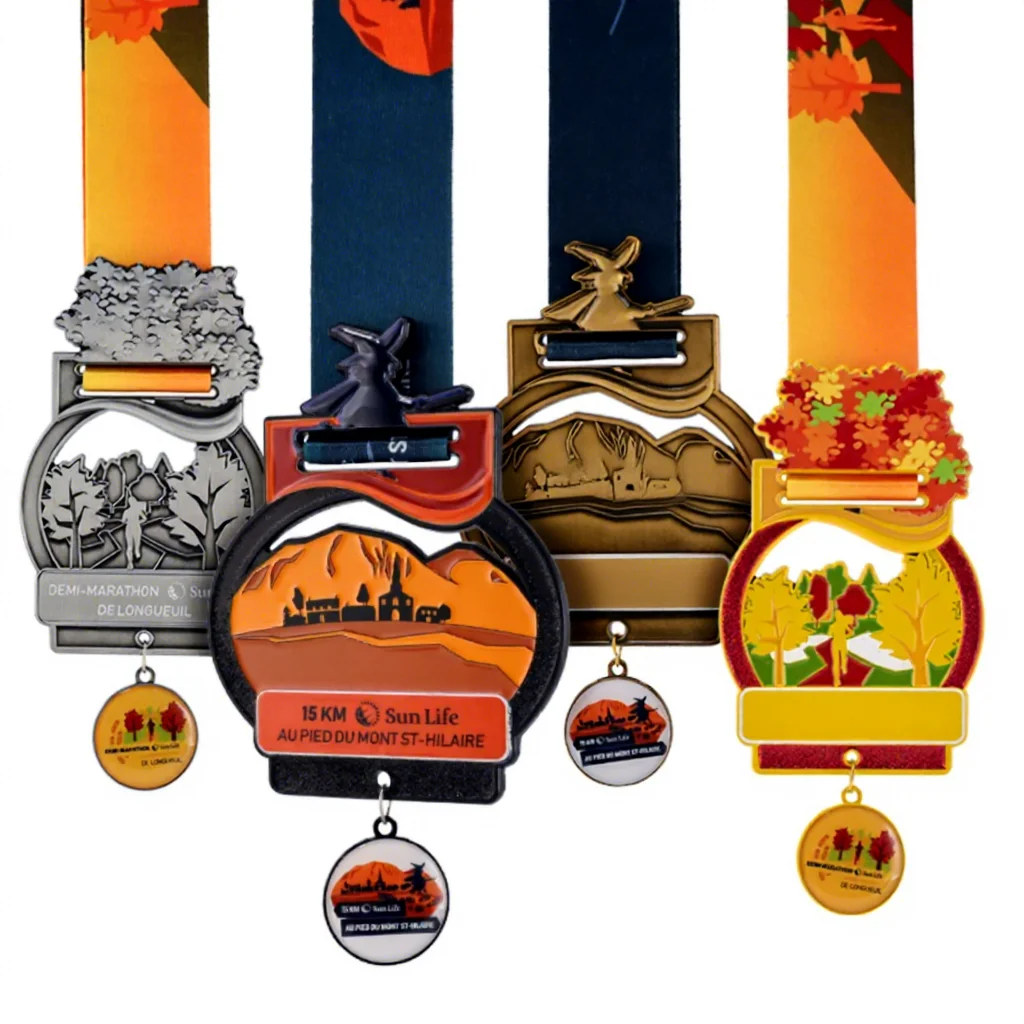 Fabricante de Medalha Personalizada de Maratona com Fita, Medalha Metálica para Corrida Divertida de Trilha, Medalha 3D de Alta Qualidade