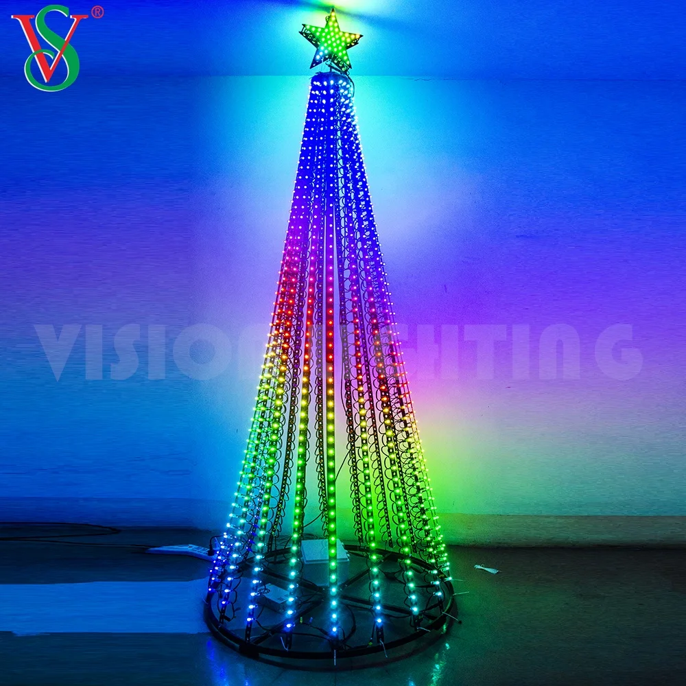 RGB WS2811 Programmable Dynamic Christmas Cone Tree Lights for Outdoor Decoration