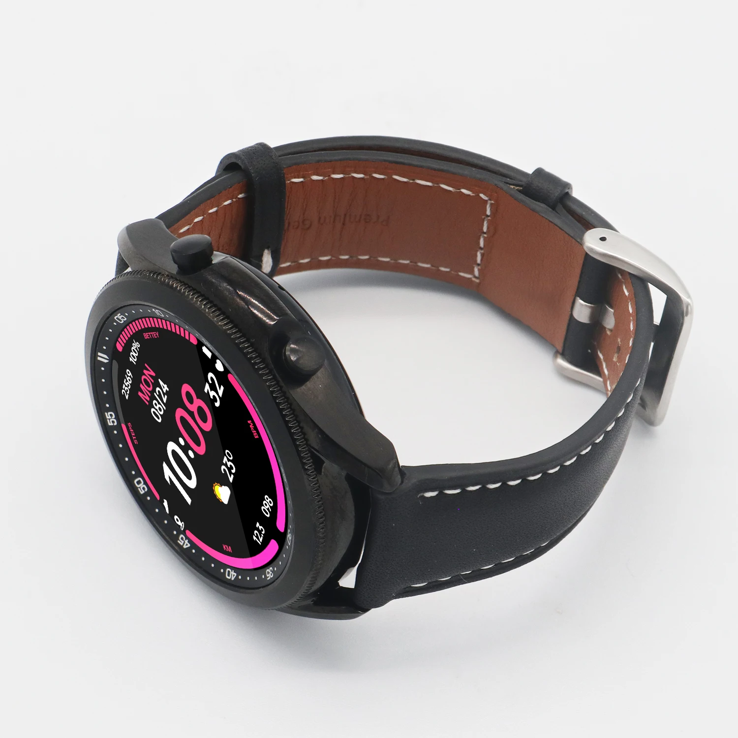 W3 Smart Watch Round Rotating Dial Multiple Sport Modes BT Phone Call Music Blood Pressure Oxygen ECG PPG for Men Smartwatch W3