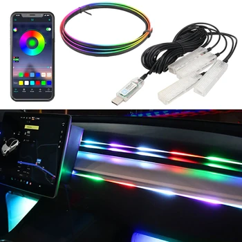 OEM Auto Symphony Ambient Lighting Kit Car Interior Multicolor Decorative LED Light Strips For Car Central Control