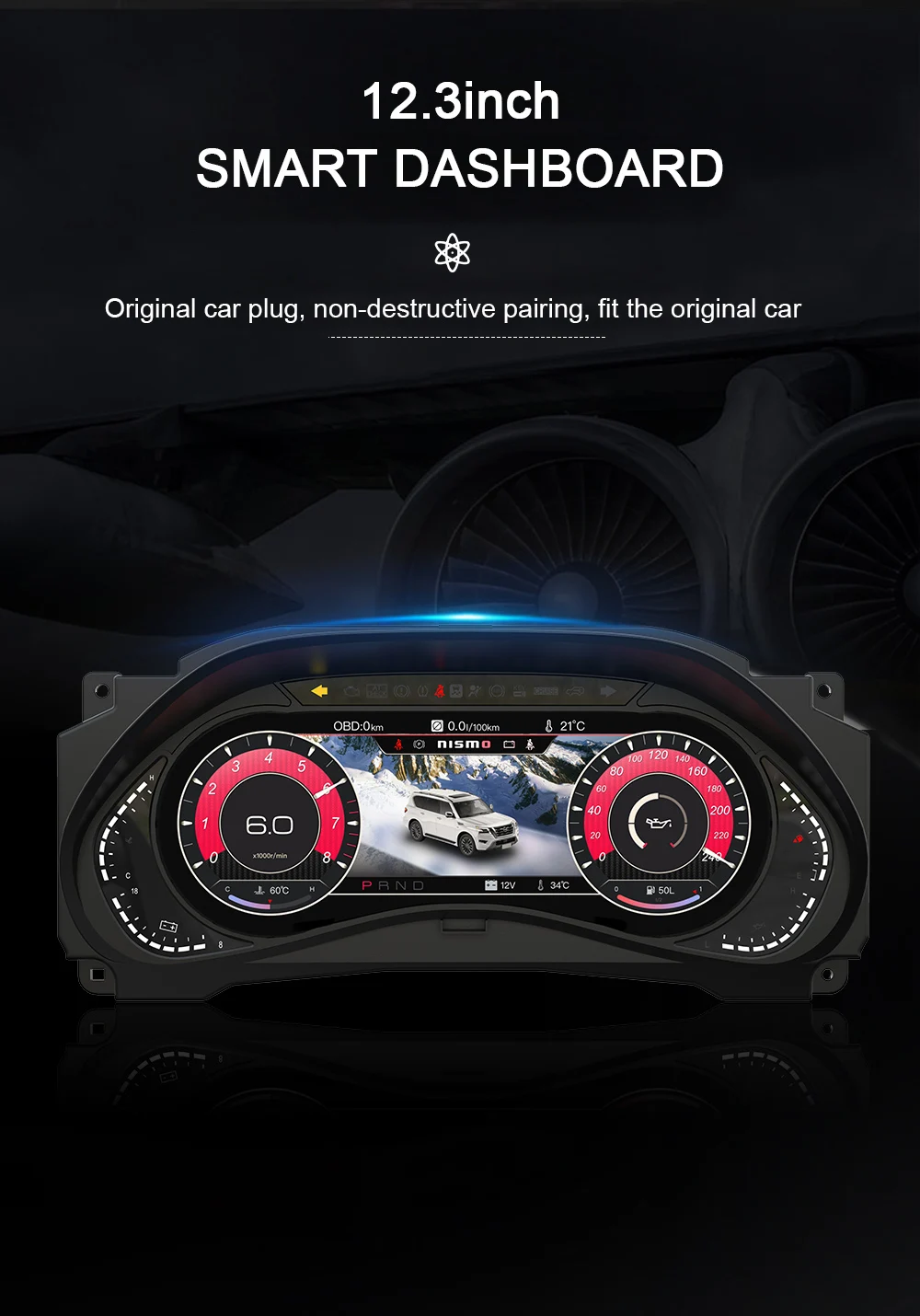 Cockpit Dashboard For Nissan Patrol Y62 20102023 Lcd Virtual Digital