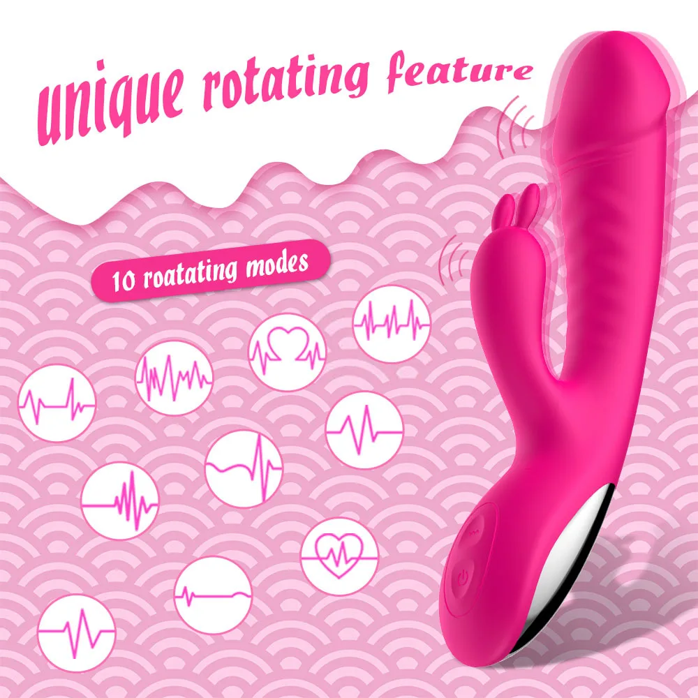 Handheld Thrusting Rabbit Dildo  Vibrator Clitoris G-Spot Stimulator Masturbation Rabbit Vibrators