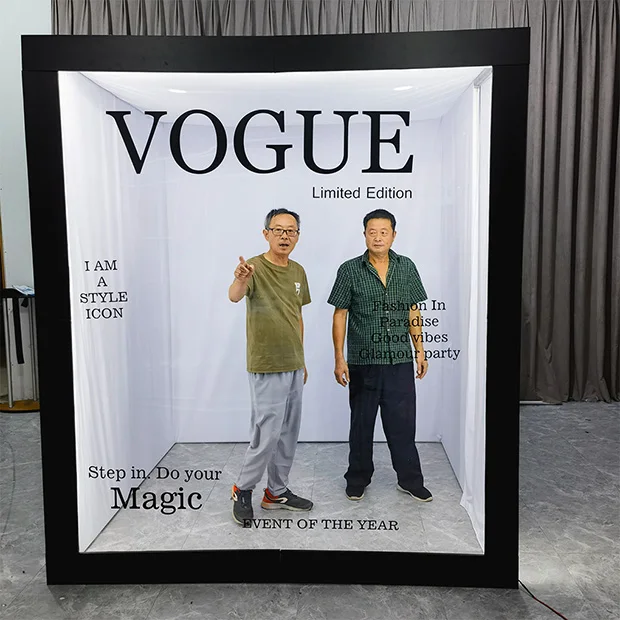 Premium Magazine Photo Booth Box for Wedding Mariage With Magazine Box Photobooth Outdoor Custom Vogue PVC Walk in Cover