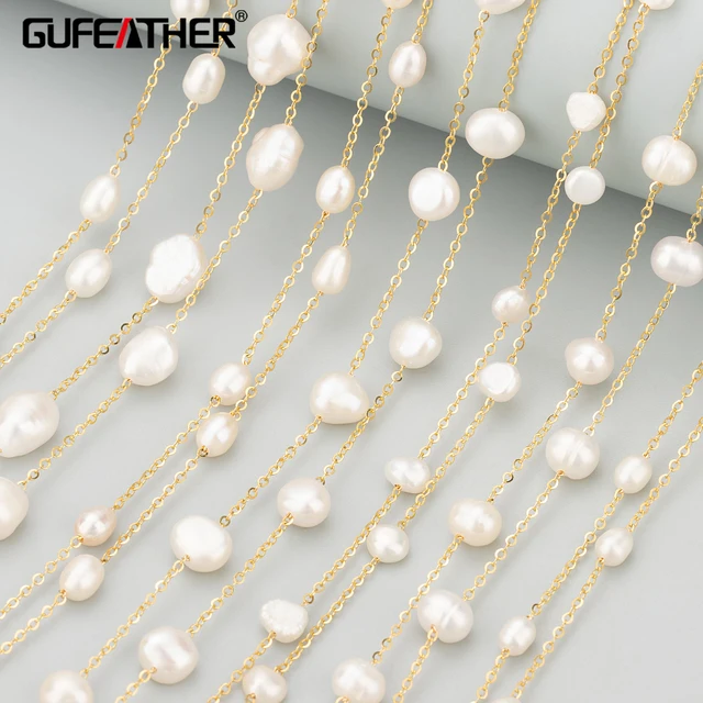 C392 chain,18K gold plating,copper,nickel free,natural pearl, hand made,diy bracelet necklace,jewelry making findings,50cm/lot