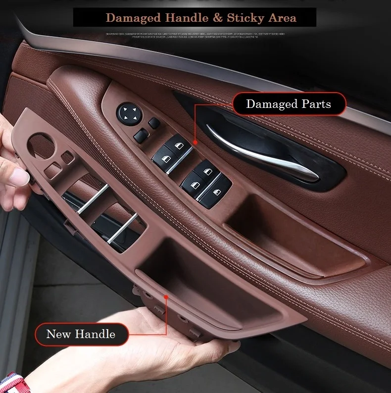 Door Inner Handles Window Switch Cover Panel Pull Trim Cover for BMW F10 F18 2010-2016 520 523 525 528 530 535