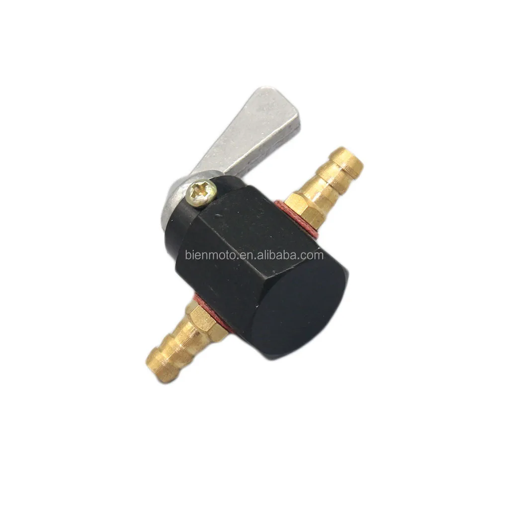 Robinet D'Essence Moto 6mm - Vanne Arrêt/Réservoir Avec Filtre - Aluminium (Argent)