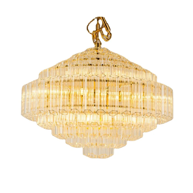 Meerosee Customized Crystal Chandelier Luxury Glass Pendant Lamp /Home Living Room Chandelier MD86788